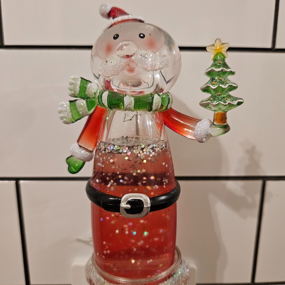 Heritage Mint 2007 Santa Glitter Acrylic Christmas Night Light Holiday Decor